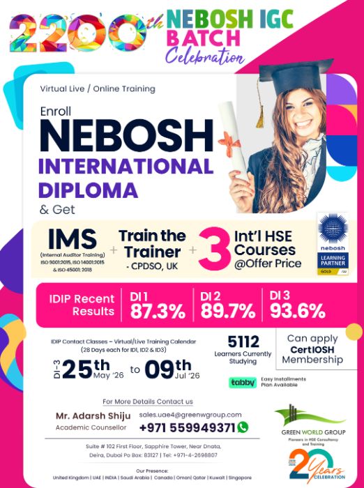 NEBOSH IDIP Course in Sharjah