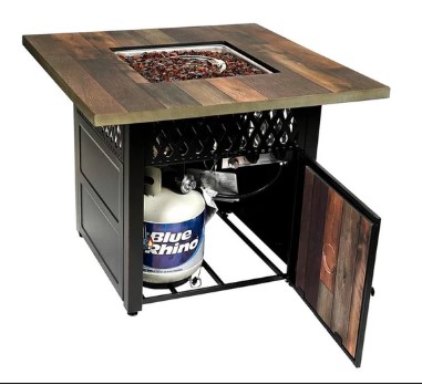 Buy The Harris Propane Gas 38 UV Printed Faux Wood Outdoor Firepit Table GAD19103ES