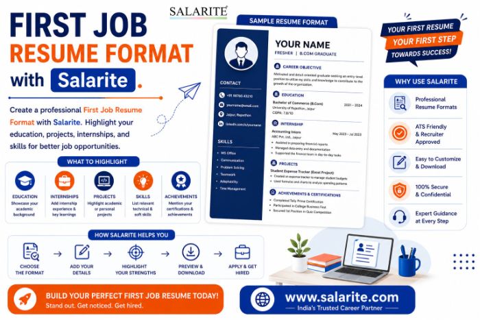 First Job Resume Format with Salarite.