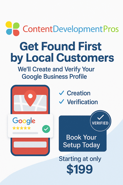 Google Business Profile Setup Content Development Pros