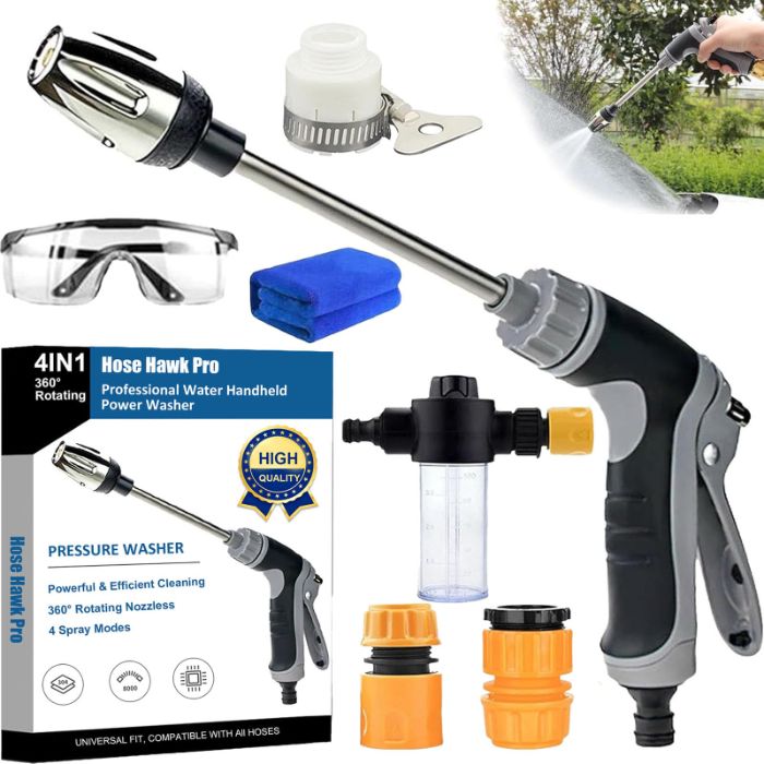 Hose Hawk Pro Pressure Washer:Provides Powerful Cleaning Without Heavy Equipment!