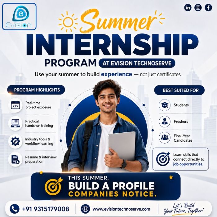 Job Ready Summer Internship Program at Evision Technoserve