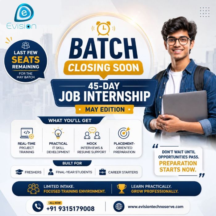 May Month Batch Closing Soon 45Day Job Internship