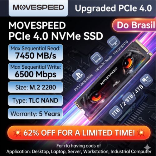 MOVESPEED 7450MBs SSD NVMe M.2 2280 Review HighSpeed PCIe 4.0 Storage for PS5, Laptop, and PC