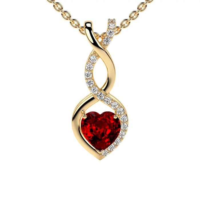 Shop Ruby Pendant Sale With HeartShape Sparkle