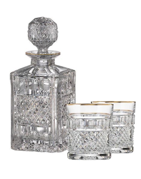 Whiskey Decanter and Glass Set Signature Bar Picks