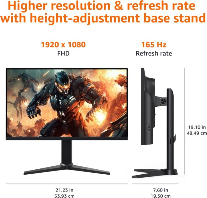 Amazon Basics 24 Inch (23.8 inch viewable) Gaming Monitor, FHD 1080P, 165Hz...