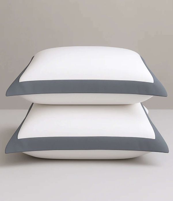 Buy ZenAlyaa Egyptian Cotton Pillowcase With Border in Zen Classic Grey Online