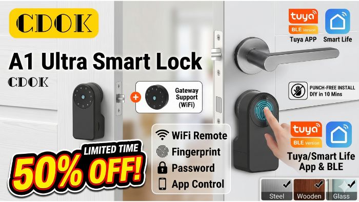 CDOK A1 Ultar Smart Lock Review: Seamless Security Without the Drill
