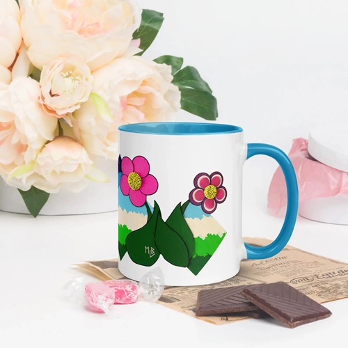 Flower Field Fantasy Mug with Color Inside