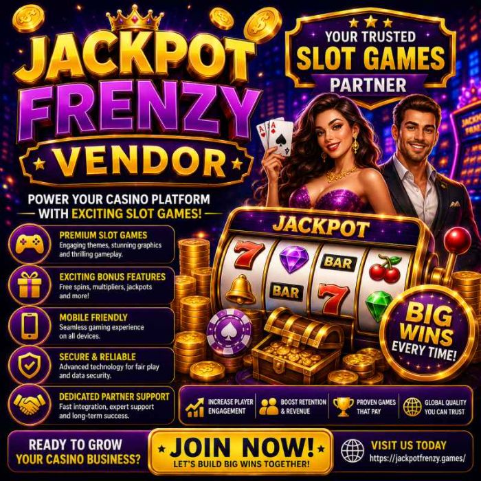 JACKPOT FRENZY VENDOR PREMIUM SLOT SOLUTIONS FOR MODERN CASINOS!