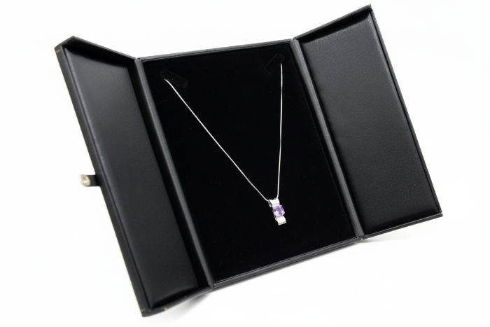 Luxury Black Leatherette Double Door Jewelry Organizer Elegant Storage Solution