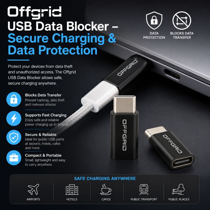 Offgrid USB Data Blocker Secure Charging Data Protection