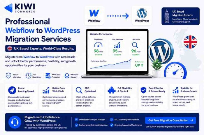Professional Webflow to WordPress Migration Services UK