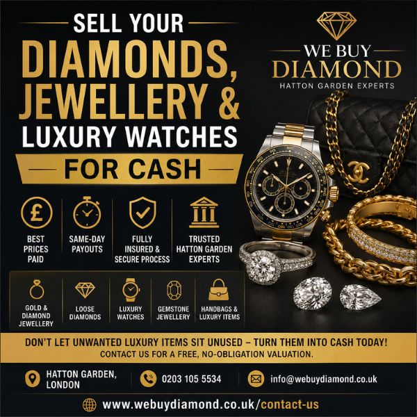 Sell Your Diamonds, Jewellery Luxury Watches For Cash
