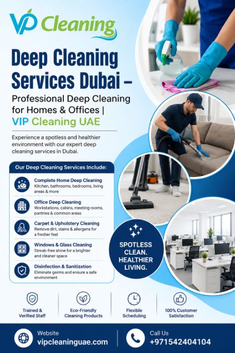 Trusted Deep Cleaning Services Dubai for Homes Offices, VIP Cleaning
