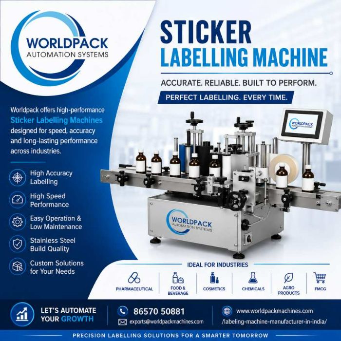 Worldpack Automation Systems Sticker Labelling Machine