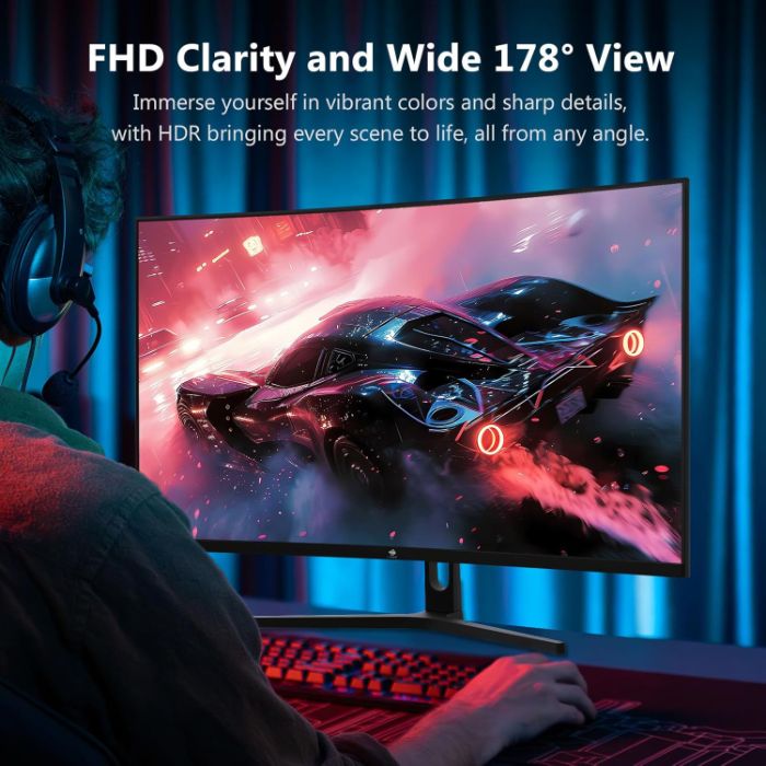 ZEdge 32 inch Curved PC Gaming Monitor, FHD 1080P 240Hz Curved Monitor,1500R Computer Monitor, MPRT 1ms Monitor, FreeSync, Low Blue Light, UG32P 1X DP and...
